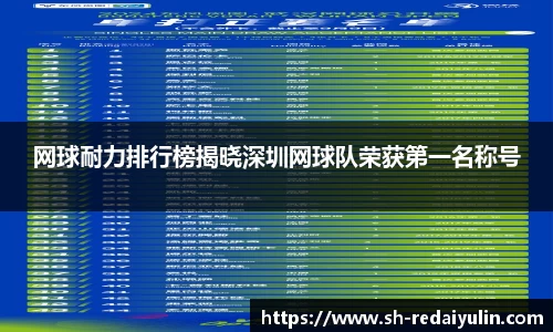 网球耐力排行榜揭晓深圳网球队荣获第一名称号