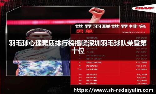 羽毛球心理素质排行榜揭晓深圳羽毛球队荣登第十位