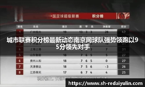 城市联赛积分榜最新动态南京网球队强势领跑以95分领先对手